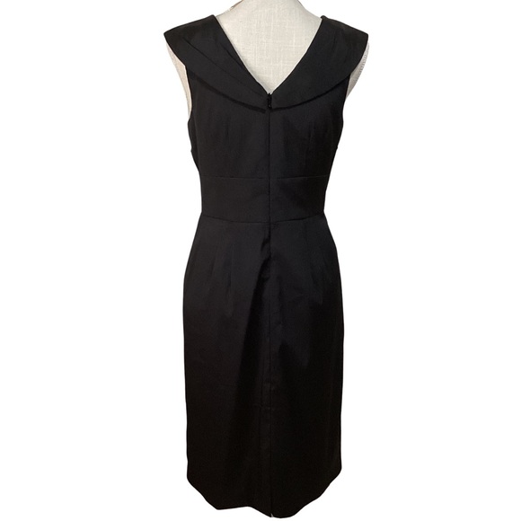 WHBM Deep V Neckline Draped Holiday Special Occasion Black Dress | Size 6 | EUC - Picture 6 of 9